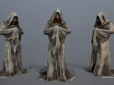 old statue  Low-poly 3D model