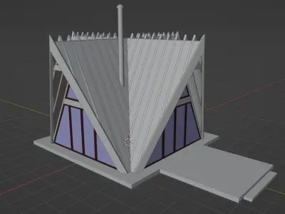 Forest house  Low-poly 3D model