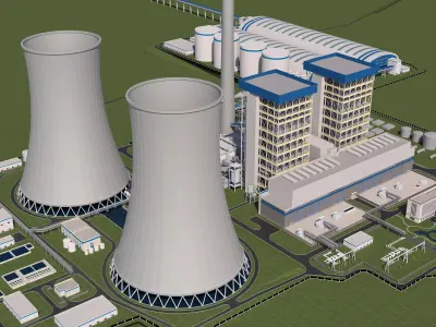 Power plant detailed 3D model 3D model