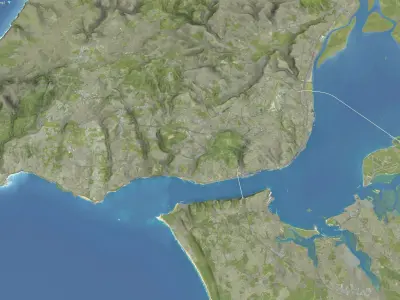 Lisbon - 3D Terrain Model Low-poly 3D model