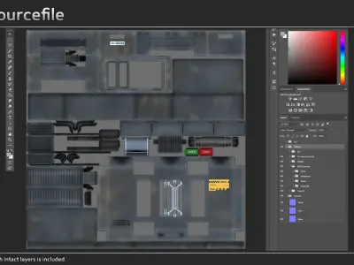 Scifi Boxes Low-poly 3D model