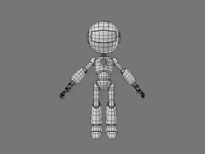 Cute Robot Rigged 1 Male 3D Model Low-poly Low-poly 3D model