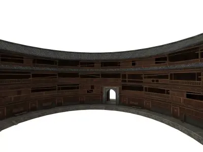 Fujian Tulou  Chinese Hakka Round Earth Building Low-poly 3D model