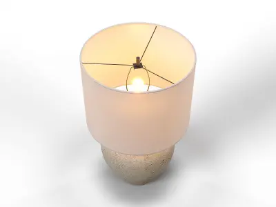 Corfu Cream Table Lamp Drum Shade 3D model