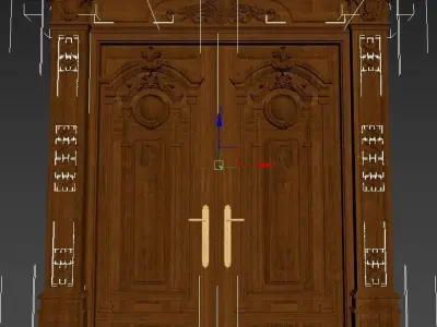 wooden door collection Low-poly 3D model