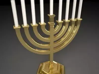 Menorah Gold 3D model