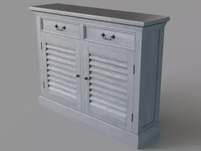 Marcy Shutter 2 Door Cabinet Grey 3D model