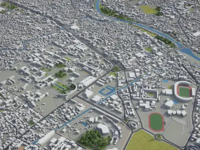 Kathmandu - 3D City Model Low-poly 3D model