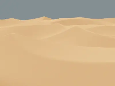 High-Poly Desert Sand Dune Landscape Model 3D model