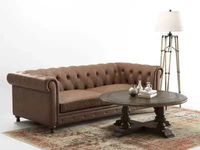Hooker Furniture - Alexa Sofa and Decor 3D model