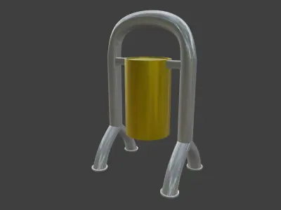 Animated Trash Can Free 3D model
