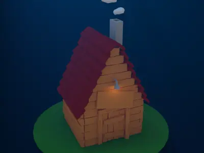 Wooden house 3D model