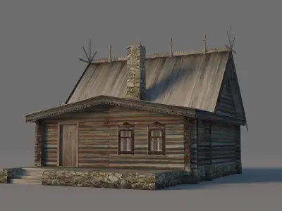 Russian wooden house 3D model