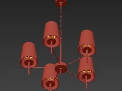 Ganador 5 Light Shaded Chandelier 3D model