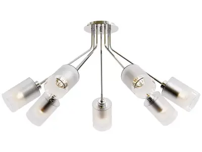 De-City-olimpiya five light chrome ceiling light with glass s... 3D model