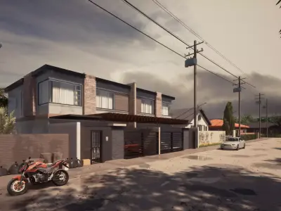 Duplex Modern House Revit and Twinmotion 3D model