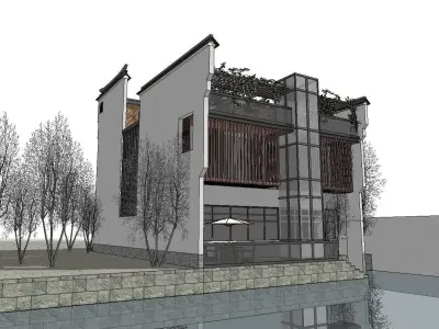 Bed and Breakfast - Huizhou architecture 3D model