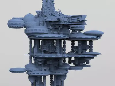 Cross Holy Flying City 4 3D model