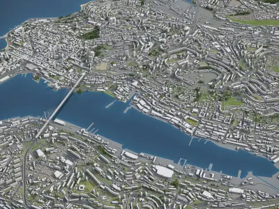 Vladivostok - 3D City Model Low-poly 3D model