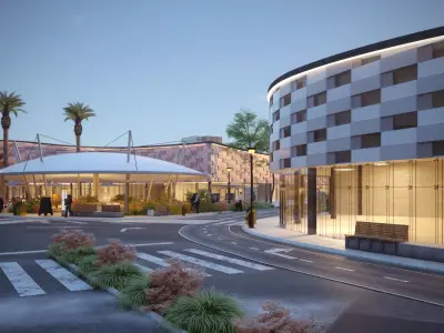 The modern plaza shopping mall 3D scene 3D model