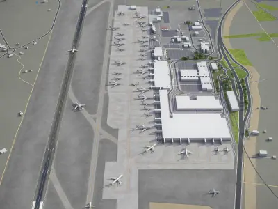 Alicante - Elche Airport - ALC Low-poly 3D model