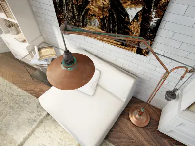 Rustic Modern Copper Lamp Low-poly 3D model