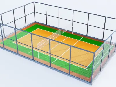 Sport Fields and Courts Collection Low-poly 3D model