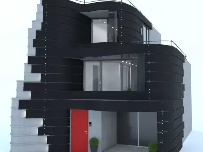 The facade of the house in Tokyo by designer Don Arad 3D model