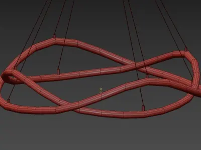 PORTAL pendant light with two curved lines hanging from ceiling 3D model