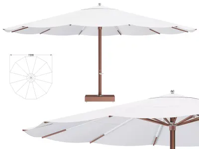 Ocean Master Classic Round Parasol 3D model