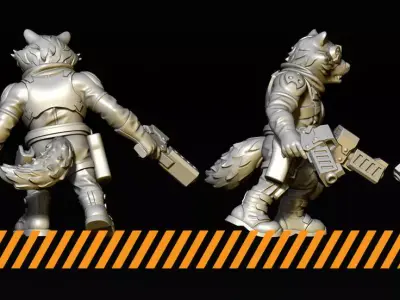 Space Raccoon 3D print model