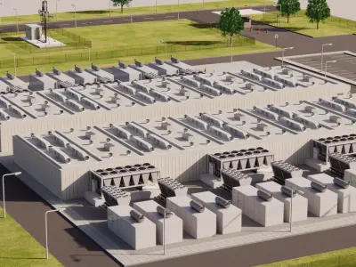 Data Center Area with Server 3D model