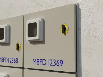Electrical Meter Board Low-poly 3D model 3D model