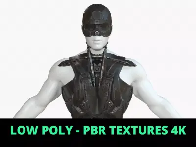 Mecha Cyberpunk Robot Armor Low-poly 3D model