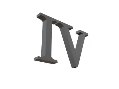 Roman Numerals 4 v1 001 Low-poly 3D model