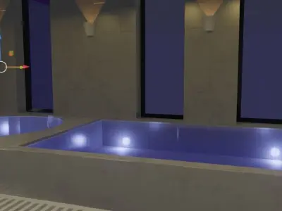 Indoor Pool Low-poly 3D model