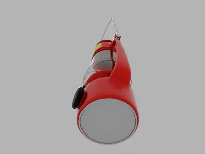 Red portable kerosene lamp 3D model