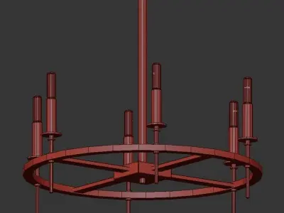 Lennon chandelier with six lights 3D model