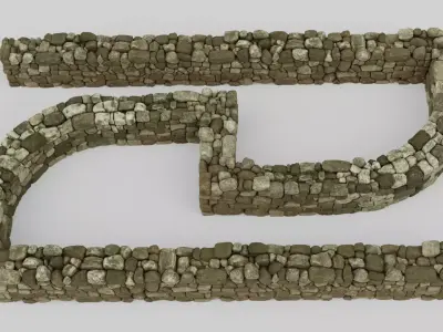 Country Style Walls Low-poly 3D model