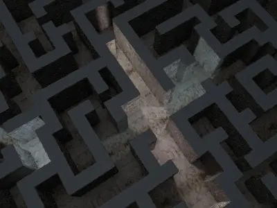 Sci-FI Labyrinth Low-poly 3D model