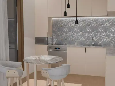 Minimalist Modern Kitchen 3D model