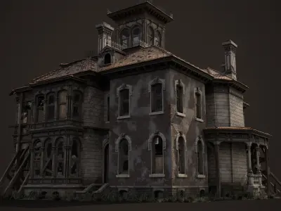 Old House Victorian Abandoned Low-poly 3D model