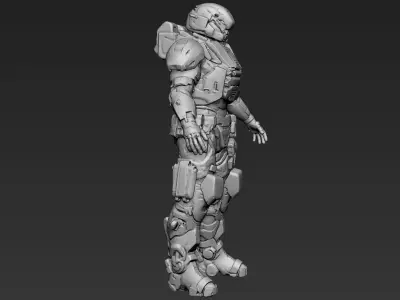 Sci-Fi Military Armour Basemesh 007 3D model