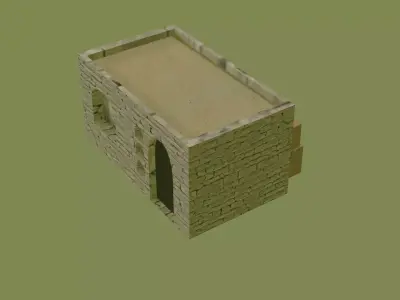  House in the desert Low-poly 3D model