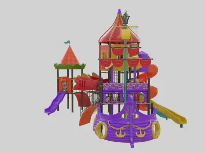 3D Ship Themed Playground Model - 06 3D model