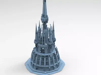 Volcano Tower castle 4 3D model