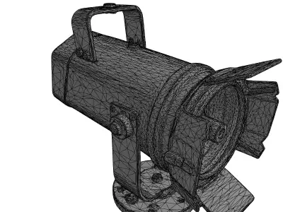 Vintage Industrial Studio Spotlight Low-poly 3D model