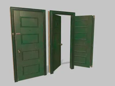 Door green 03 Low-poly 3D model