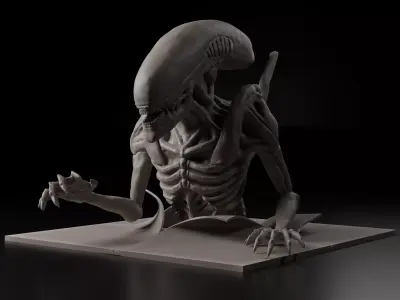 Alien Bust 3D print model
