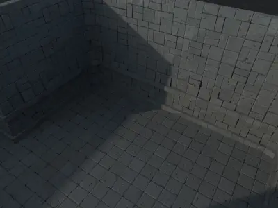 Modular Dungeon Walls Low-poly 3D model